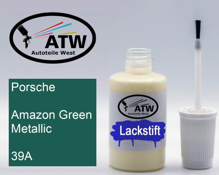 Porsche, Amazon Green Metallic, 39A: 20ml Lackstift, von ATW Autoteile West.